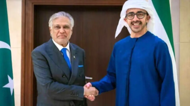 Dar receives Deputy PM of UAE in Islamabad