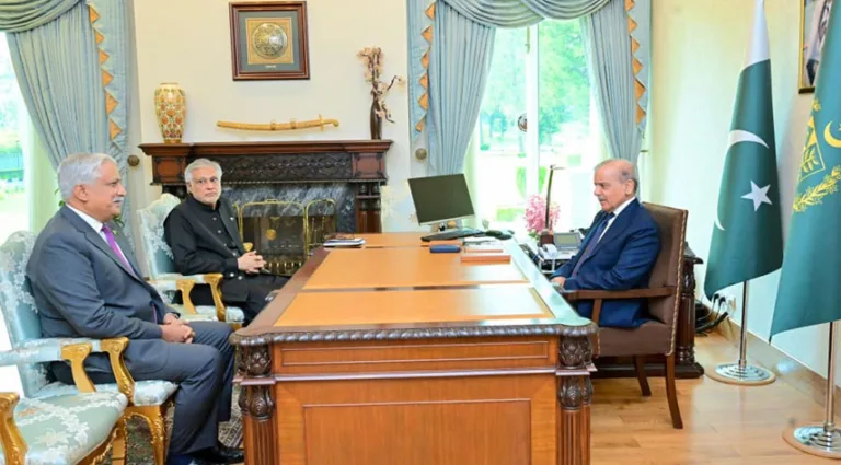 PM felicitates Lt Gen. (Retd) Muhammad Saeed on his appointment as Chairman WAPDA