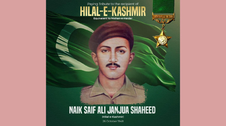 Martyrdom anniversary of Naik Saif Ali Janjua Shaheed being observed today
