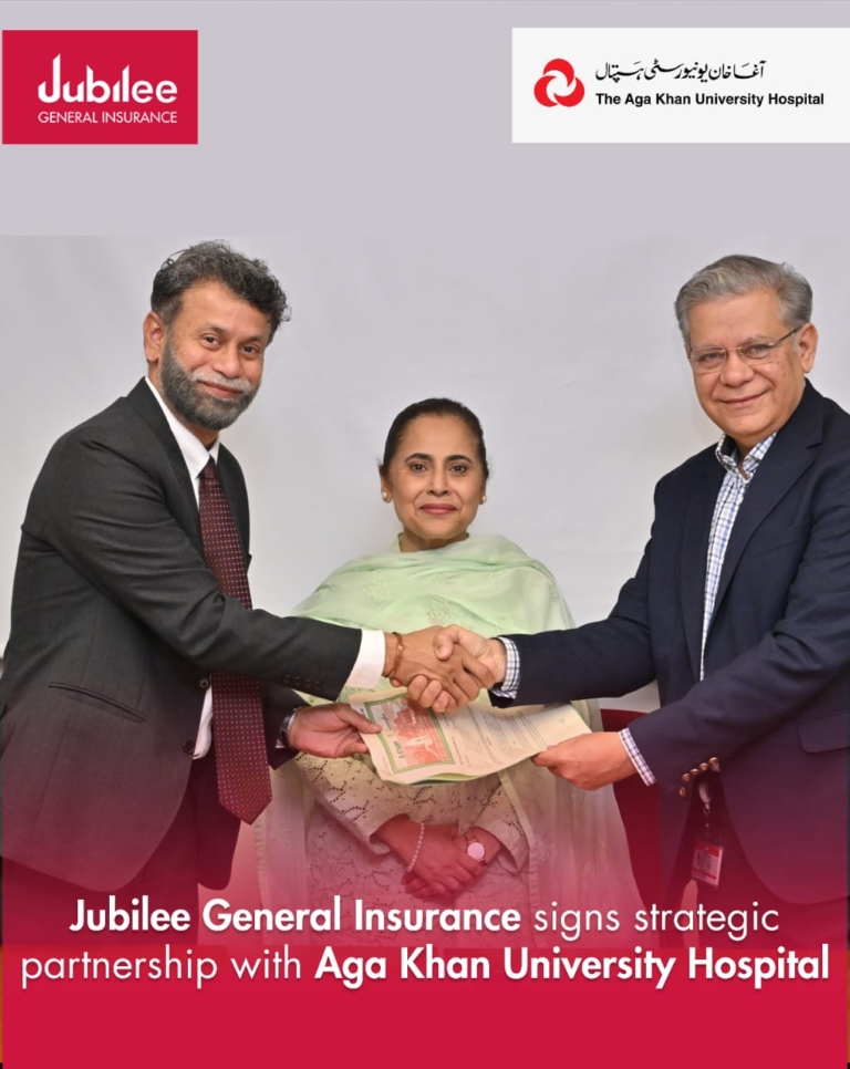 Jubilee General Insurance Partners with the Aga Khan University Hospital to Launch Exclusive Discount Card for Customers - jubliee Mou with Agha Khan University Hospital