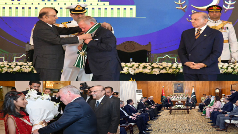 President confers Nishan-e-Pakistan upon King of Jordan