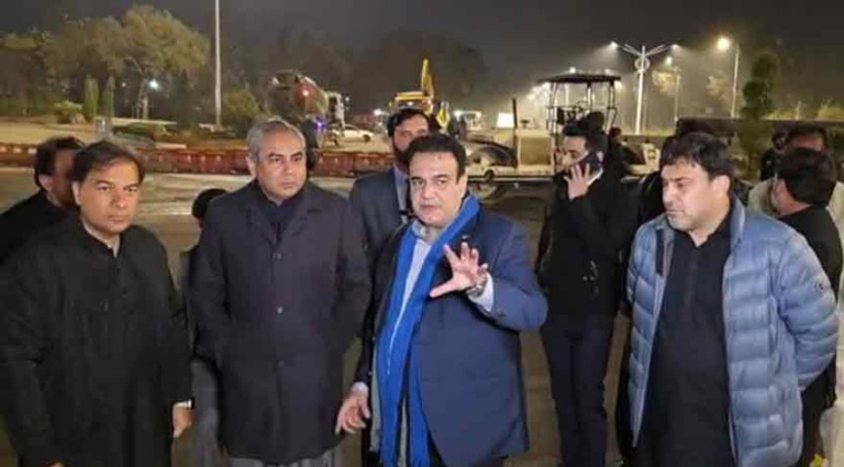 Interior Minister visits Shaheen Chowk Underpass in Islamabad
