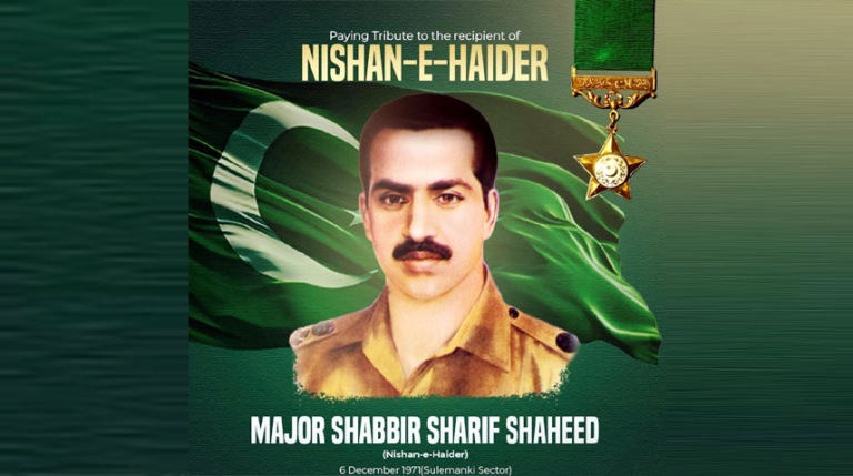 Martyrdom anniversary of Major Shabbir Sharif today