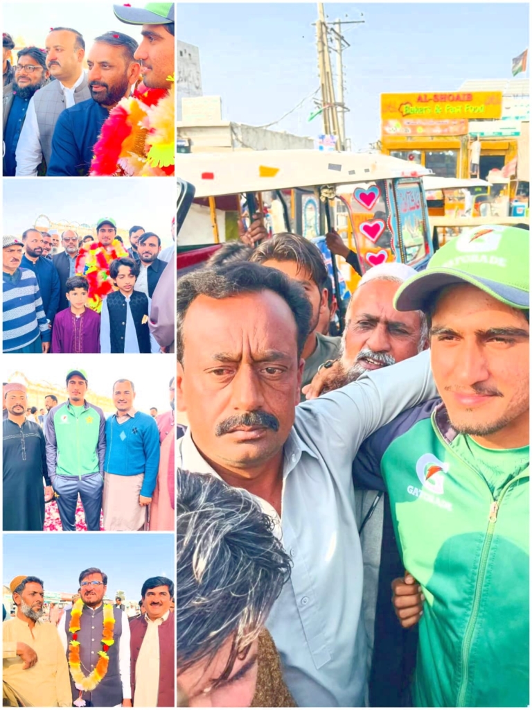 Grand Reception for National Under-19 Cricketer Daniyal Khan Niazi in Jandanwala