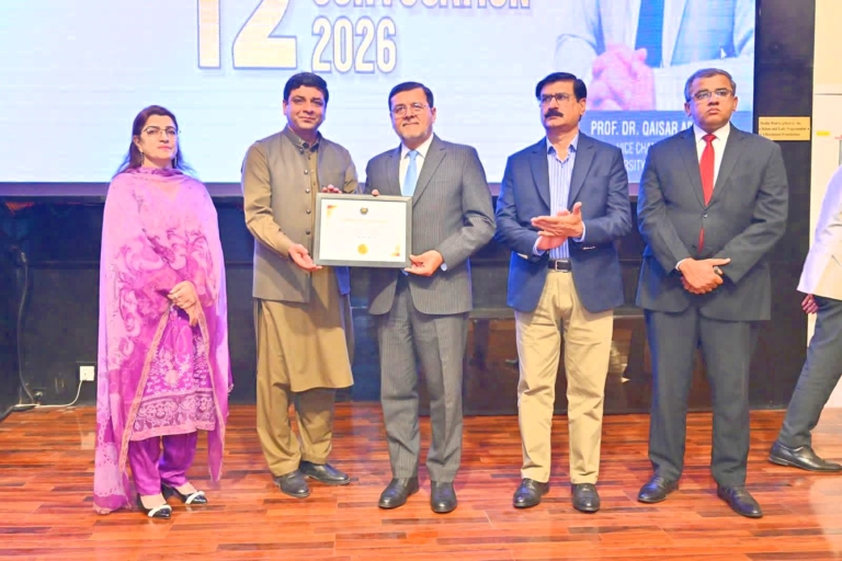 Certificate of Appreciation Awarded to Muhammad Usman for Outstanding Services at 12th Convocation of University of Sargodha