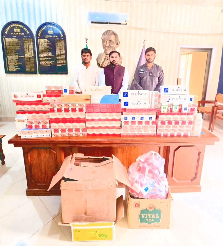 Crackdown Against Smuggled Cigarettes Intensifies in Noorpur Thal Para Force