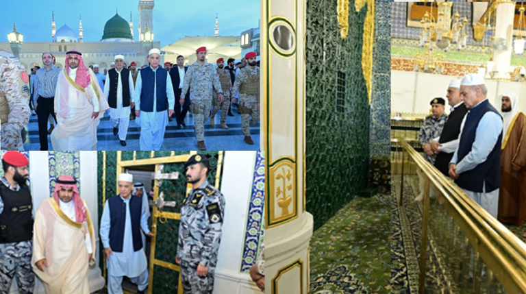 PM arrives in Madinah, visits Masjid-e-Nabavi (SAWW)